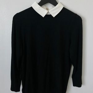 Ann Taylor White Collar Top - Brand New- Size M
